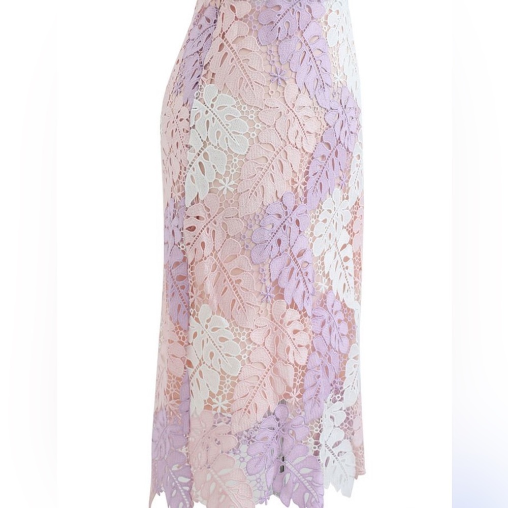 Chic Wish crochet flower skirt in pink